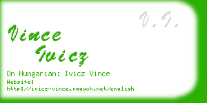 vince ivicz business card